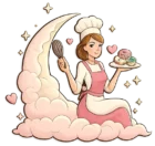 boulanger sur un croissant de lune